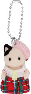 Calico Critters School Girl Tuxedo Cat Baby Key Chain